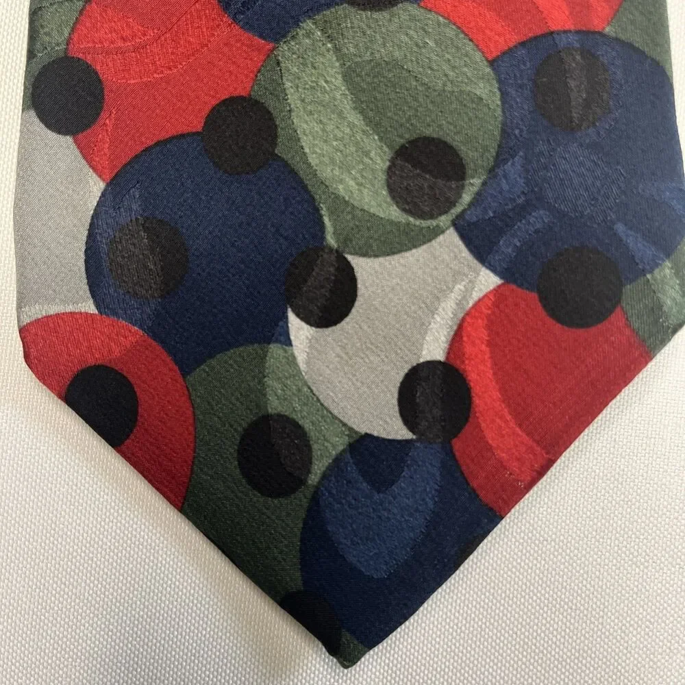 Je Suis Men's Multi-Color Geometric Art Deco 100% Silk Necktie